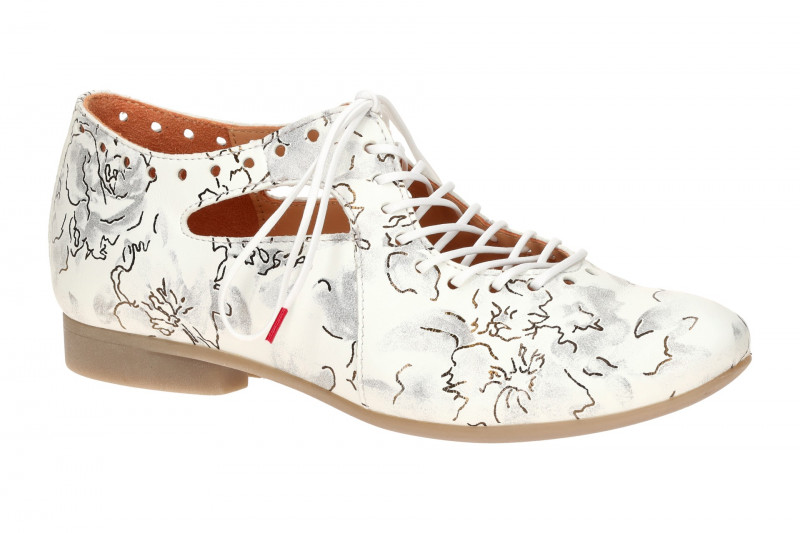 Think Guad Schnür Schuhe weiß Blumen gelocht 565