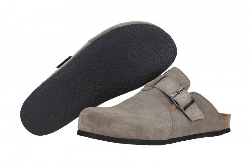 Think Wolfi Pantolette grau Velour Herren Clogs