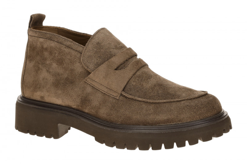 Paul Green Schuhe Plateau Slipper braun Mokassin Loafer 8344