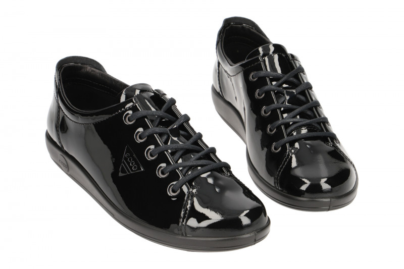Ecco Soft 2 Schuhe schwarz Lack