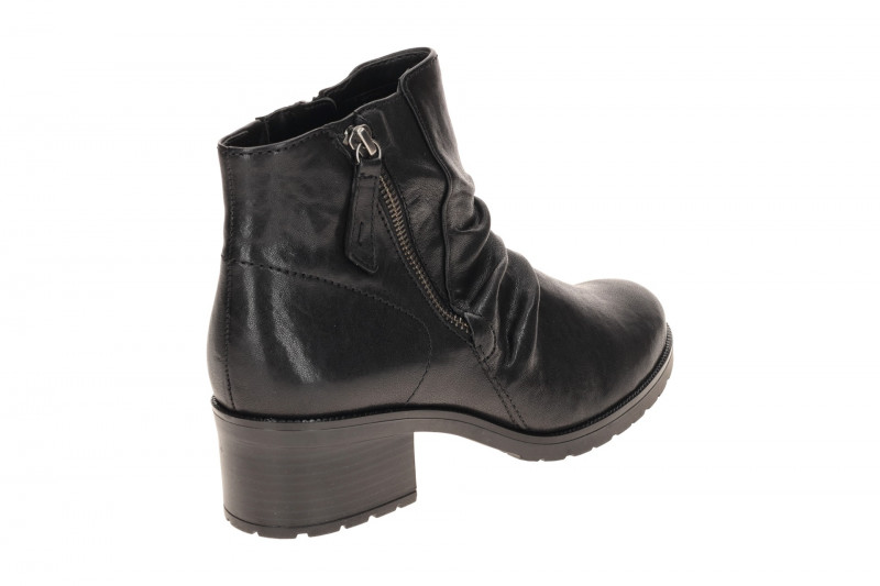 Gabor Stiefelette schwarz Leder gerafft G-Weite 72.811.57