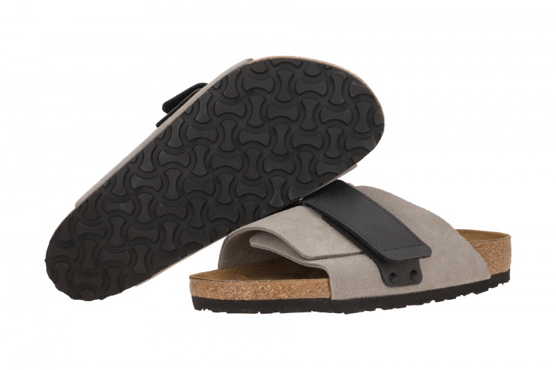 Birkenstock Kyoto Pantolette grau Leder Normal-Weit 1022352