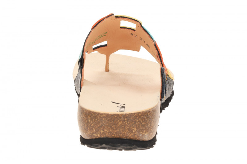Think Julia Pantolette Zehentrenner schwarz bunt Viereck 1136