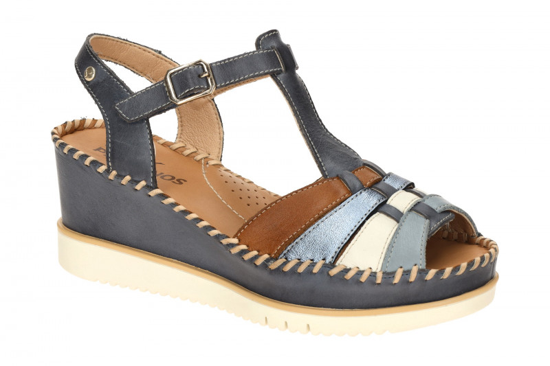 Pikolinos Aguadulce T-Steg Keil Sandale blau multi W3Z-1836C1