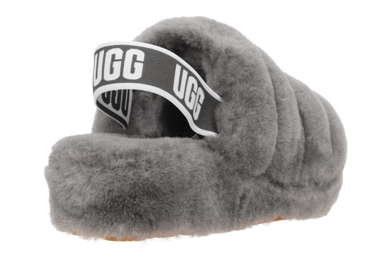 UGG Fluff Yeah Slide Hausschuhe grau charcoal