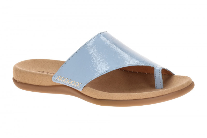 Gabor Zehentrenner Pantolette sky hellblau Lack 83.700.96