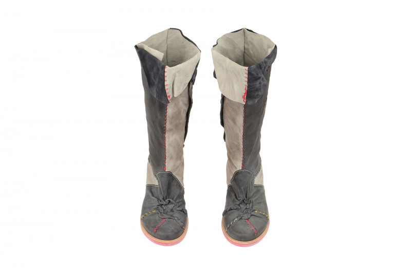 Charme Stiefel grau kombi Langschaftstiefel 951C