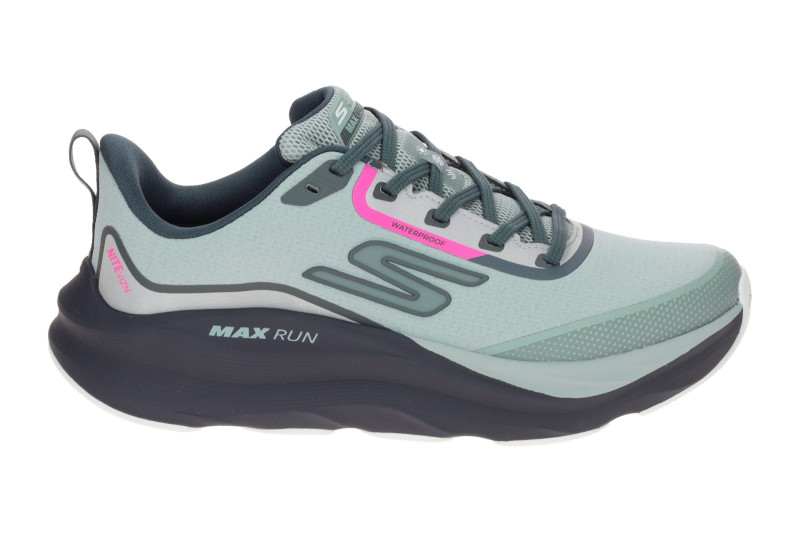Skechers Max Run Schuhe grau blau Sportschuhe Damen Waterproof