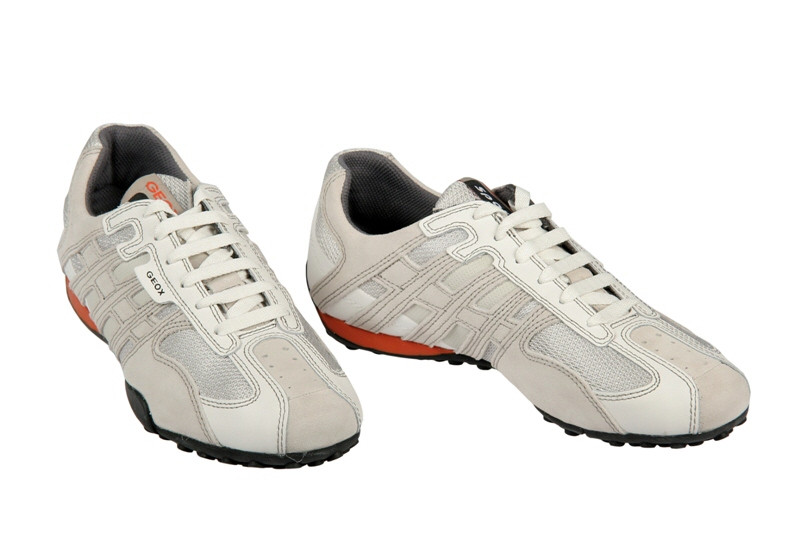 Geox Respira Schuhe Snake M weiß grau Sneaker
