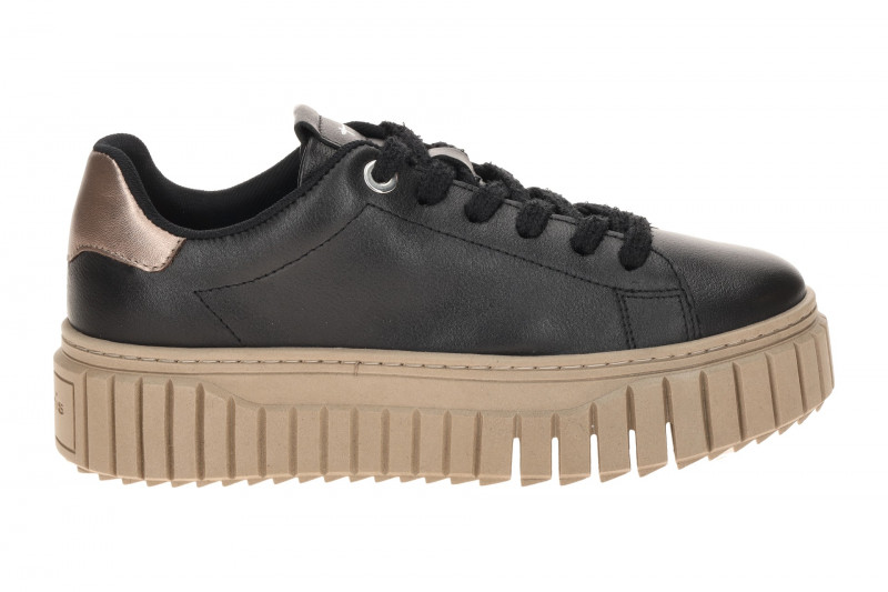 Tamaris Schuhe Plateau Sneaker schwarz gold 23702