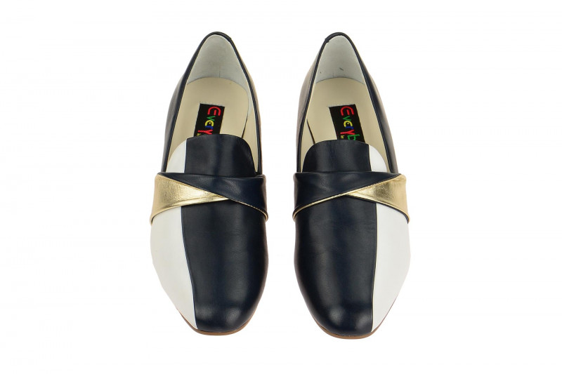 Everybody Schuhe Slipper blau weiß