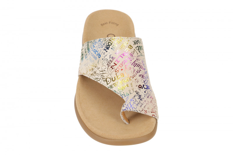 Gabor Zehentrenner Pantolette beige multi letter 23.700.64