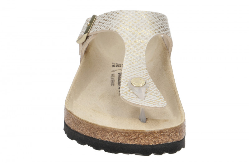 Birkenstock Gizeh BS Pantolette weiß gold python 1018481