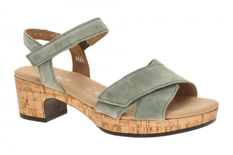 Gabor Plateau Sandalette grün Velour 82.072.44
