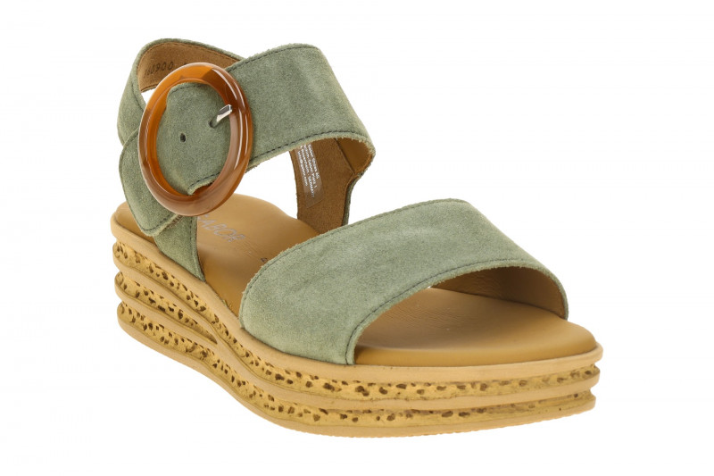 Gabor Sandalen grün Velour Kork 84.550.19
