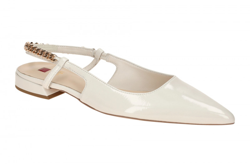 Högl Jessica Sling Pumps weiß glänzend Schmuck-Kette 1916