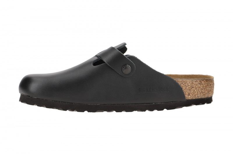 Birkenstock Boston Pantolette schwarz Glattleder Normal-Weit 60191