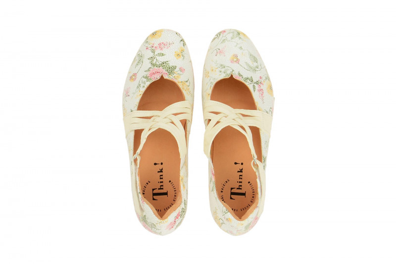 Think Chilli Schuhe weiß effekt Blumen