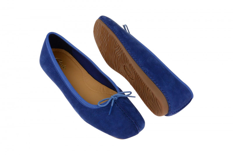 Clarks Freckle Ice Ballerina blau Nubuck