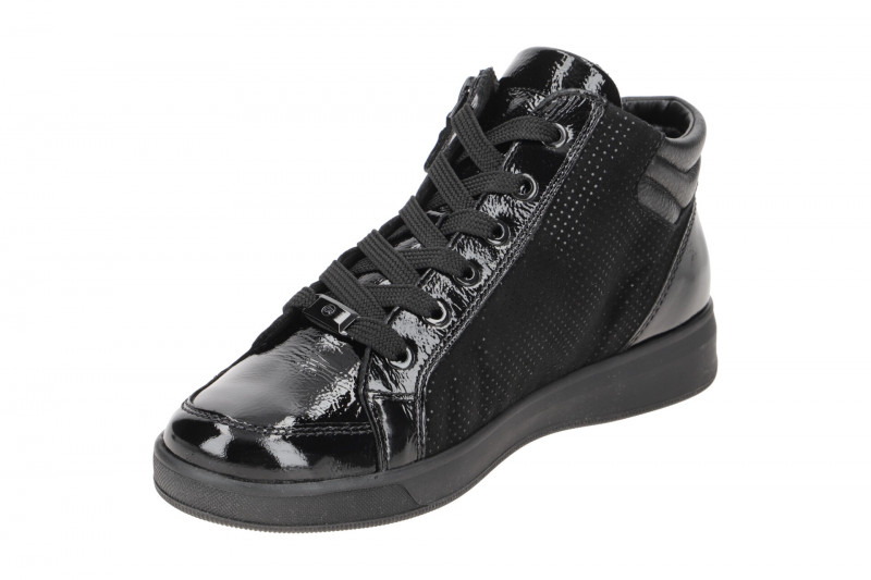 ARA Rom Schuhe Sneaker schwarz Lackpunkte 12-44499