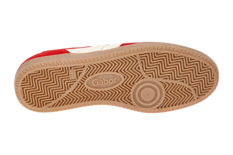Gabor Schuhe Retro-Sneakers rot weiß Velour 63.300.15