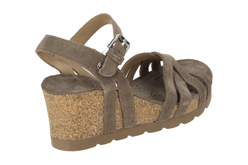 Panama Jack Vera B5 Keil Sandale grau Velour