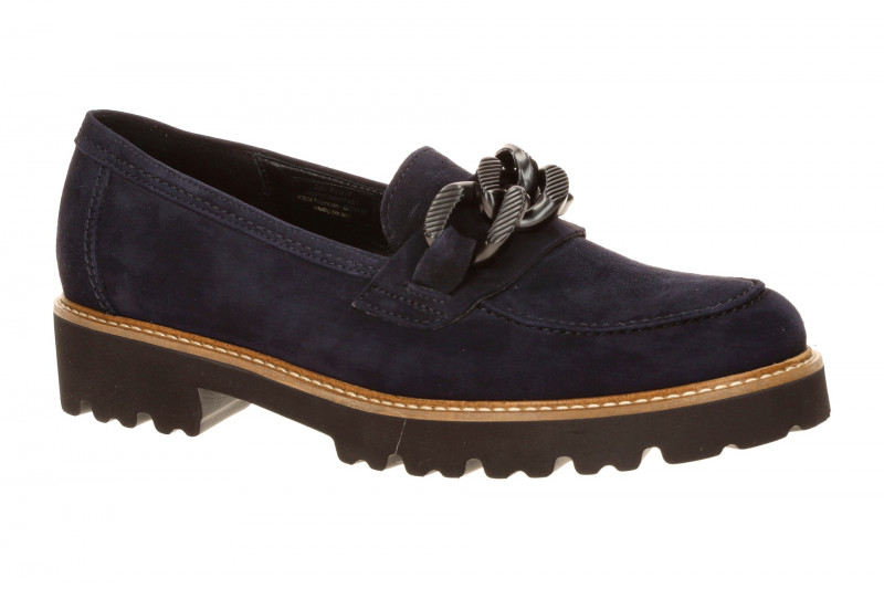 Gabor Fashion Schuhe Slipper blau Velour 4013.01.003
