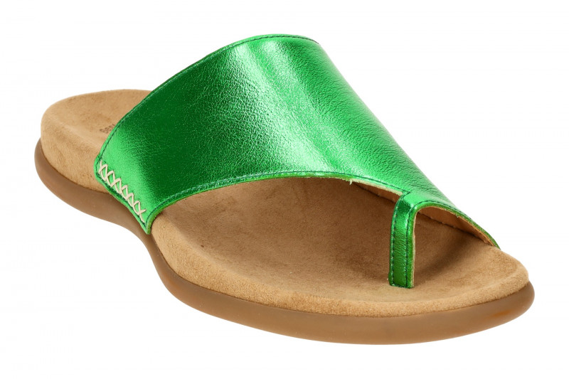 Gabor Pantolette grün metallic Zehentrenner 43.700.79