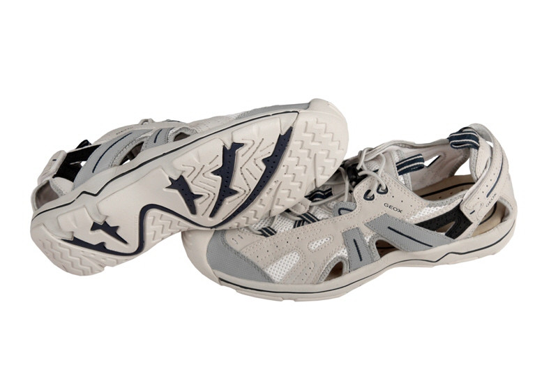 Geox Tech Schuhe weiß blau Herren Slipper