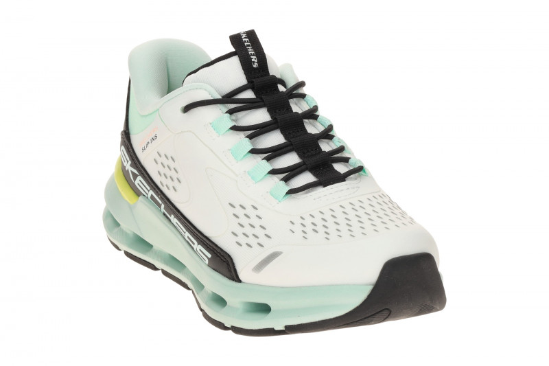 Skechers Glide Step Kinder Schuhe weiß mint Slip-Ins 303654L