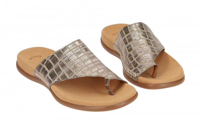 Gabor Zehentrenner Pantolette grau silber