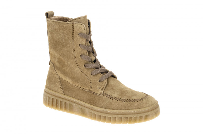 Gabor Stiefel beige Lace Up Boots Velour 8008.04.004