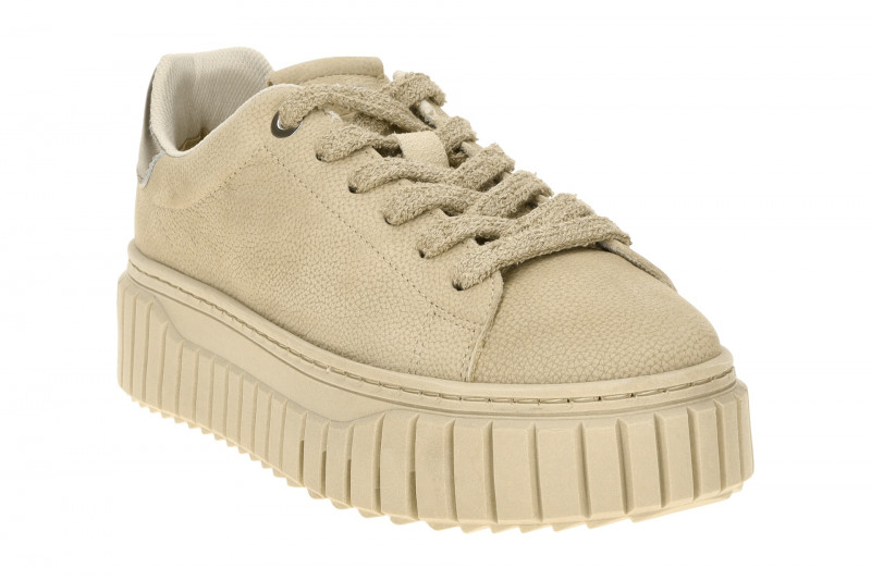 Tamaris Schuhe Plateau Sneaker beige silber 23702