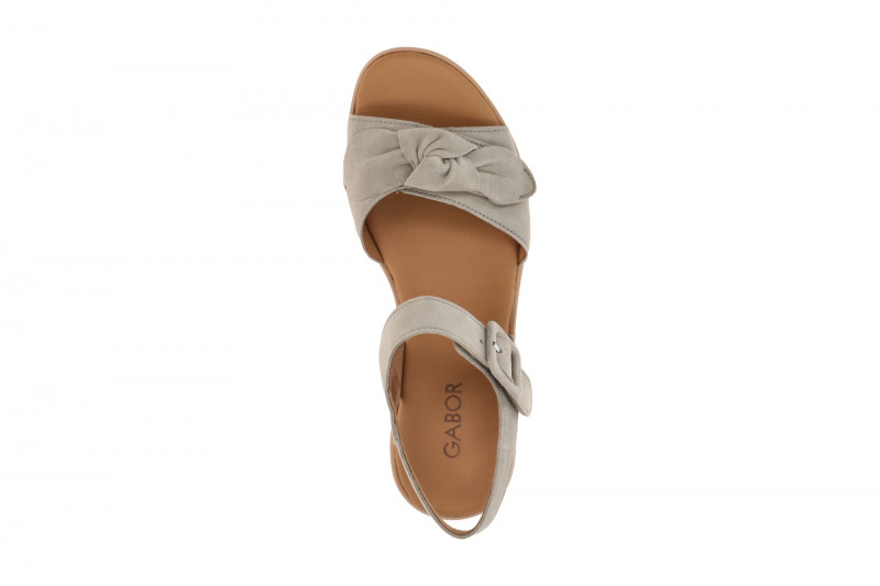 Gabor Plateau Sandalen grün Velour 84.553.11