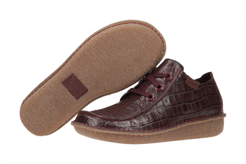Clarks Funny Dream Schuhe dunkelrot Kroko