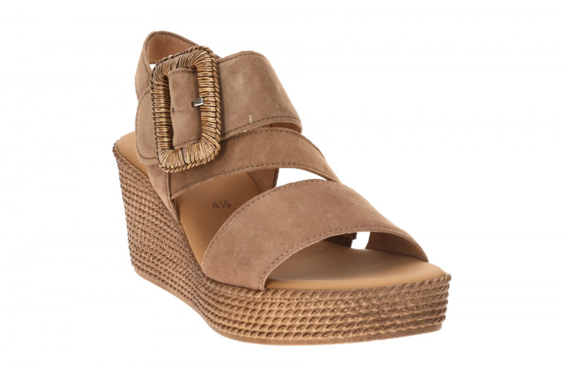 Gabor Wedges Keil Sandale braun Velour 84.771.14