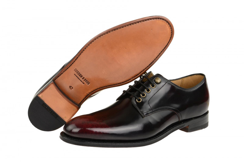 Gordon & Bros Schuhe Ken burgundy rot brush 5150-B