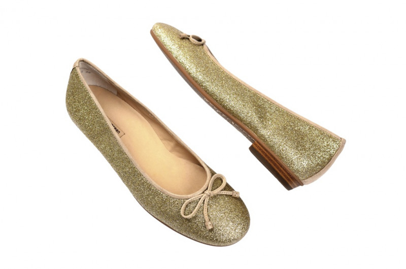 Paul Green Ballerinas 3104-781 in glitter gold