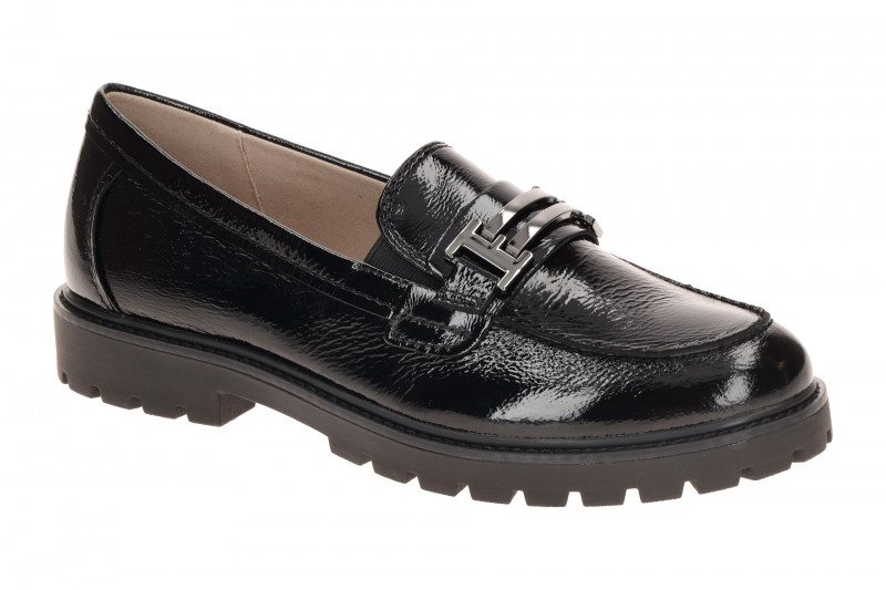 Caprice Schuhe Slipper schwarz Loafer Lack 24702