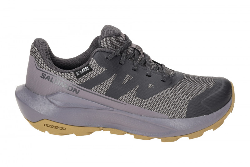 Salomon Elixir Tour Damen Schuhe grau lila Waterproof 475771