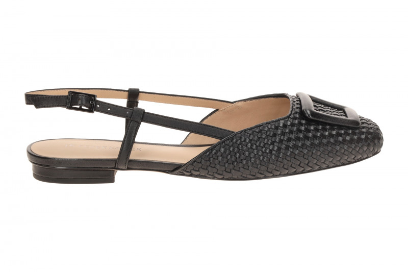 Peter Kaiser Sling Pumps schwarz Flecht 79481