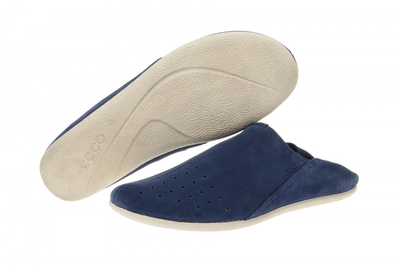 Ecco Easy M Schuhe blau Slipper Pantolette 2in1