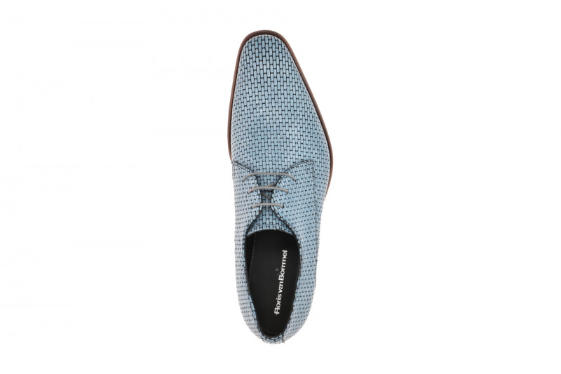 Floris van Bommel De Stijler Schuhe blau Mauer-Muster H-Weite 30275