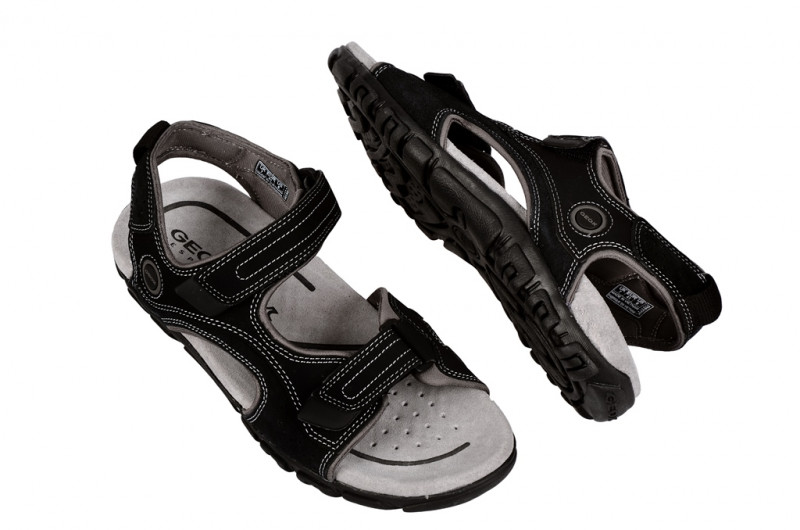 Geox S.Strada Sandale in schwarz grau U1124M