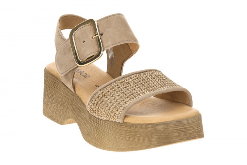 Gabor Fashion Plateau Sandalette sand beige Bast 84.526.44