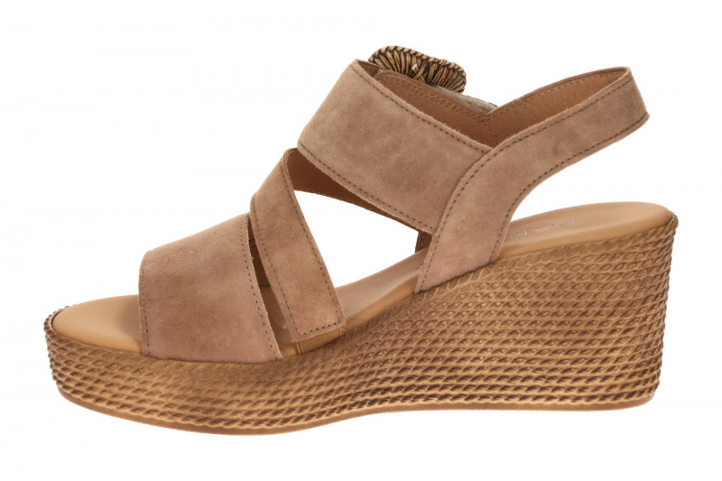 Gabor Wedges Keil Sandale braun Velour 84.771.14