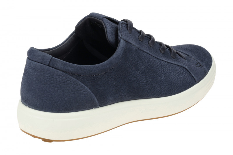 Ecco Soft 7 Schuhe dunkelblau Nubuck Sneaker 470364