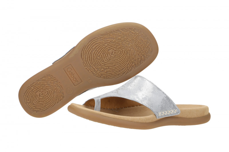 Gabor Pantolette hellblau silber metallic 23.700.66