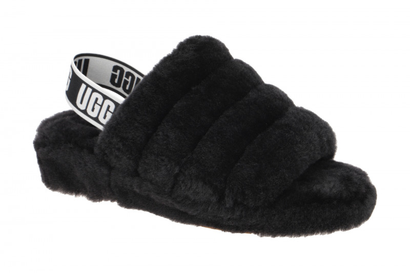 UGG Fluff Yeah Slide Hausschuhe schwarz