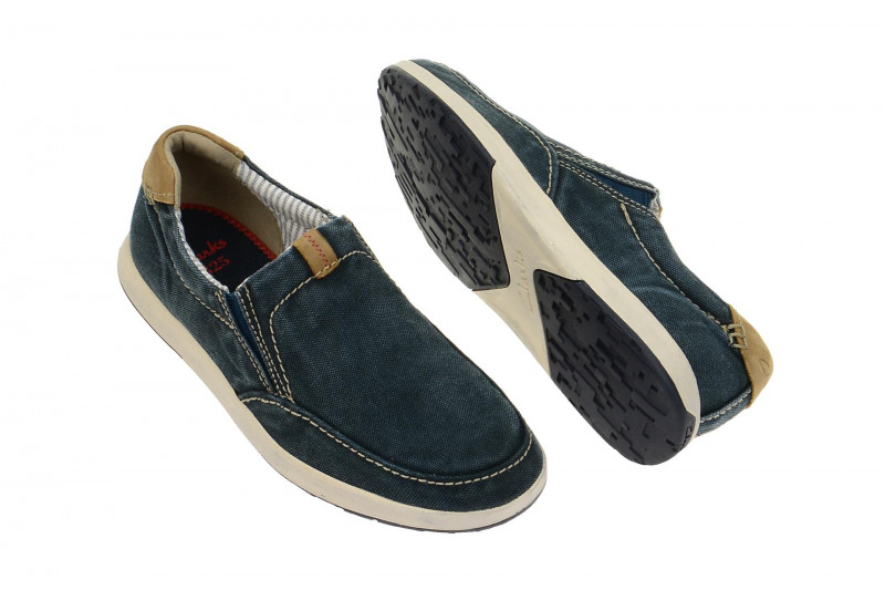 Clarks Norwin Easy Slipper blau jeans